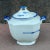 1940s Vintage 1940s Blue & White Ceramic Canister With Small Lid & Handles. Canister Features Blue & White Windmill Motif For Sale - Image 5 of 10