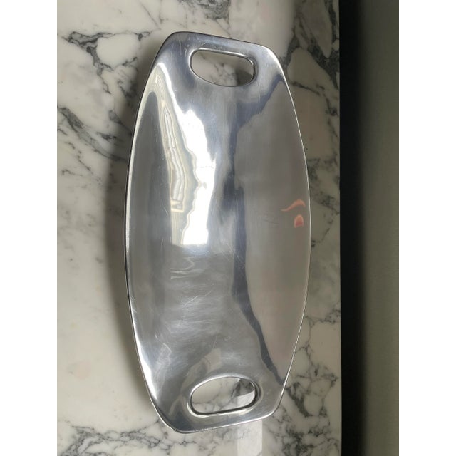 1990s Vintage Nambe Handled Serving Tray For Sale - Image 5 of 11