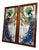 Vintage Stained Glass Peacock Window Panel For Sale
