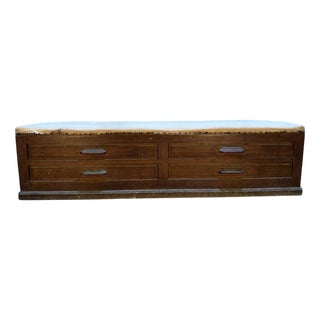 Oak Shop Bench with Drawers For Sale