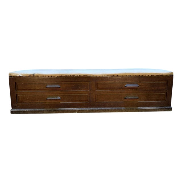 Oak Shop Bench with Drawers For Sale