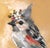 Contemporary Floriferous Bird, Study 3 by Carrie Goller | Oil and Encaustic Bird With Flower Crown For Sale - Image 3 of 7