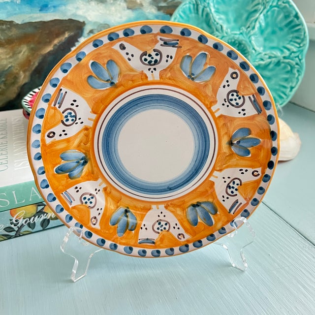 Blue Late 20th Century Vietri Campagna Plates- Set of 9 For Sale - Image 8 of 11