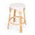 White Tobias 24 in. Seat Height Round Rattan Backless Counter Stool, Glossy White/ Natural Rattan Frame For Sale - Image 8 of 8