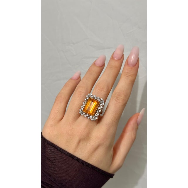 Diamond Opal Ring, Necklace 18k Gold 11 TCW Certified For Sale - Image 18 of 18