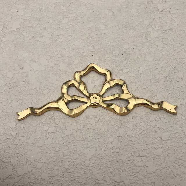 Vintage Mid 20th Century Brass Ribbon Wall Mount Decor For Sale In Naples, FL - Image 6 of 6