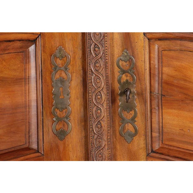 Baroque Cabinet in Walnut with Carvings, 18th Century For Sale - Image 16 of 18