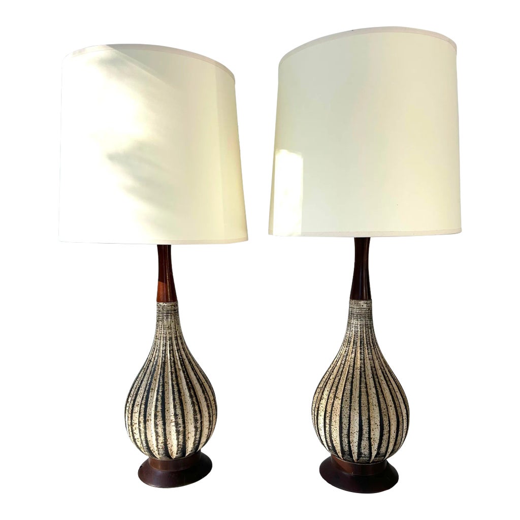 Pair of 1960s Upsala Ekeby Table Lamps | Chairish