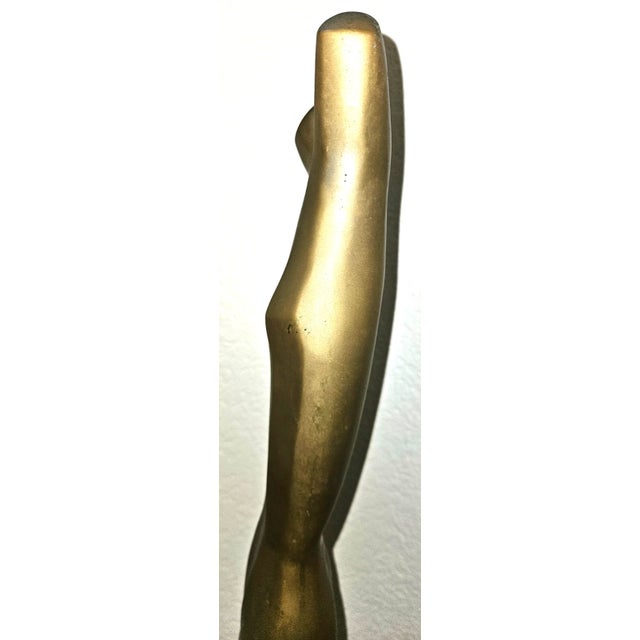 Brass Brass Nude Sculpture by Listed Artist Emiel De Block For Sale - Image 8 of 10