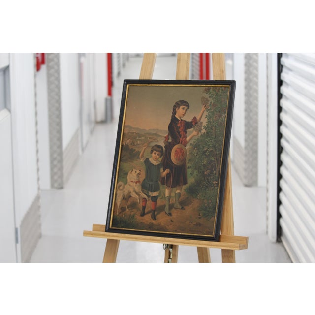 Four Seasons, 1800s, Chromolithograph, Framed, Set of 4 For Sale - Image 4 of 8