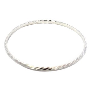 Late 20th Century Tiffany & Co Single Bangle Bracelet Sterling Silver Estate For Sale