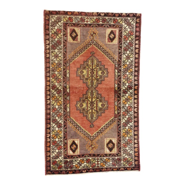 Mid 20th Century Vintage Turkish Oushak Rug, 03'07 X 05'11 For Sale