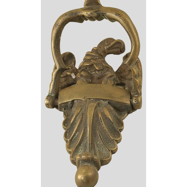 American Antique Late 19th Century Brass Figural Federal Proud American Eagle Door Knocker For Sale - Image 3 of 8
