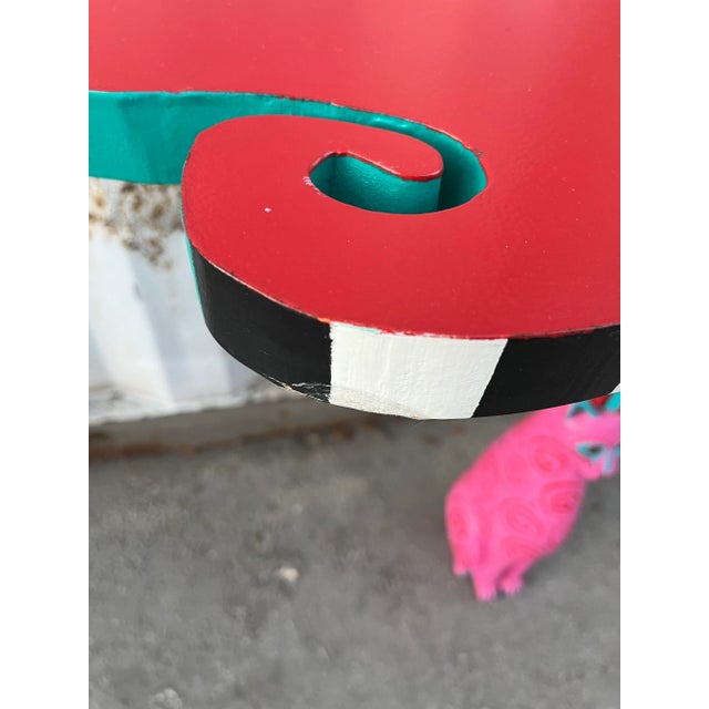 Vintage Whimsical Handcrafted Console / Entry Table With Cat Pedestal. For Sale - Image 12 of 16