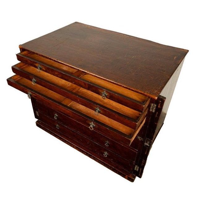 Antique Georgian Drawing Print Architect's Plan File 7 Drawer Chest Cabinet 1820 For Sale - Image 4 of 12