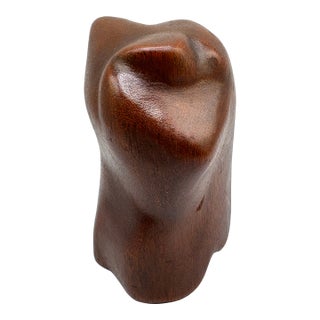 Mid 20th Century Biomorphic Organic Modern Solid Hard Wood Sculptural Object After James Prestini For Sale