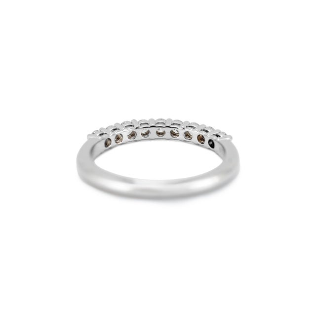 Metal Tiffany & Co. Tiffany Forever Platinum 0.27ctw Half-Circle Diamond Band Ring, Size 4.5 For Sale - Image 7 of 9