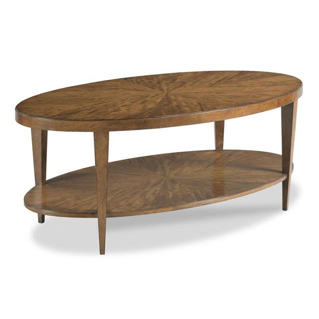 Transitional Woodbridge Furniture Stafford Oval Cocktail Table For Sale - Image 3 of 3