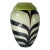 1970s Art Glass Zebra Feather Striped Vase With Lime Green Accent For Sale