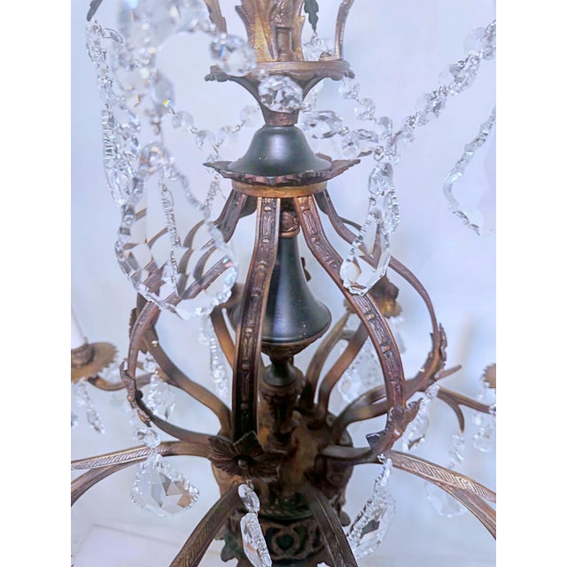 1950s Decorative Black and Bronze Chandelier For Sale In New York - Image 6 of 9