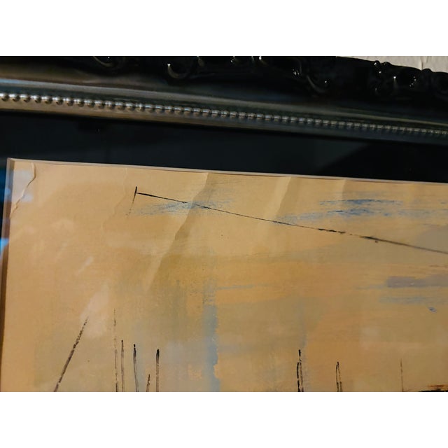 Alfred Birdsey (1912-1996) Original Signed Watercolor Painting, 1980, Framed Bermuda Modernist Landscape For Sale - Image 9 of 11