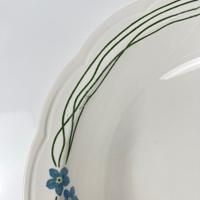 Blue Souvenir Shallow Dish from Sarreguemines, 1890s For Sale - Image 8 of 10