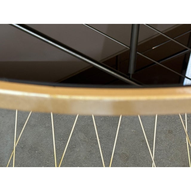Mid Century Modern Gilded Allure Style Round Dining Table with Black Glass For Sale In Miami - Image 6 of 18