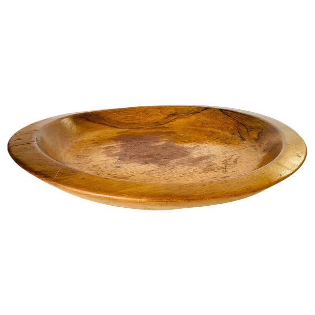 Minimalist Brown Color Vide Poche in Wood, France, 1950s For Sale