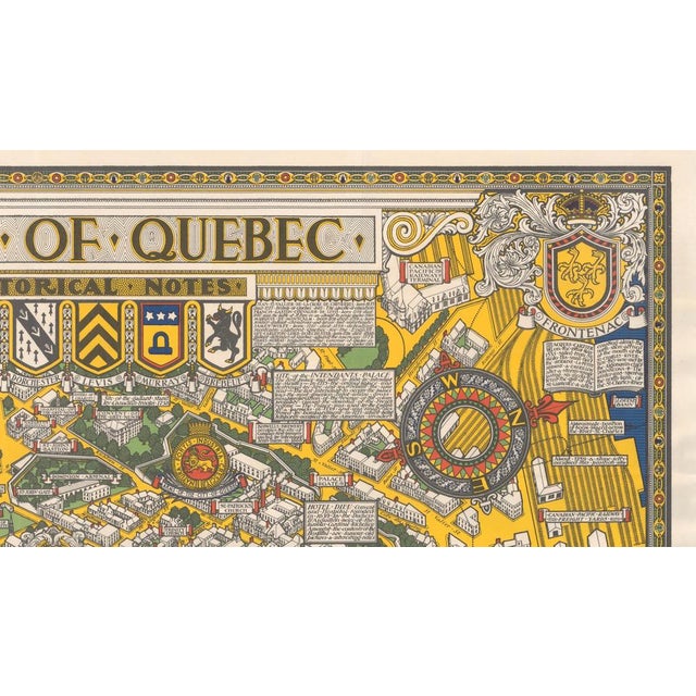 1930s Quebec City Pictorial Map, 1932 For Sale - Image 5 of 9