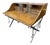 Maitland-Smith Leather Clad British Campaign Desk With Steel Sword Base, Vintage For Sale