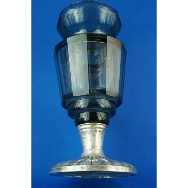 20th Century Art Nouveau Crystal Vase with 800 Silver Base attributed to the Val Saint Lambert Manufacture, Belgium, 1940s For Sale - Image 13 of 18