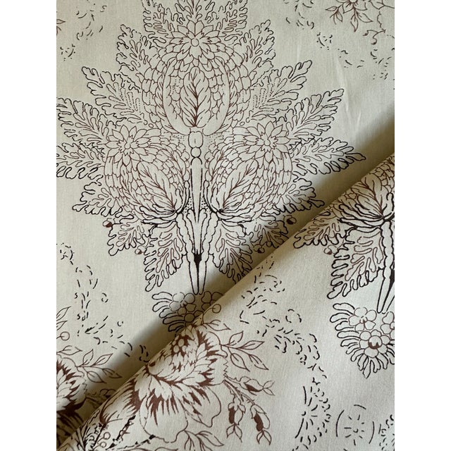 Textile Rose Cumming Brown Gwendolyn Fabric 3 5/8 Yards Cotton Chintz For Sale - Image 7 of 10