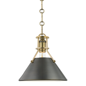 Mark D. Sikes 1 Light Metal No. 2 Pendant, Small, Aged Bronze