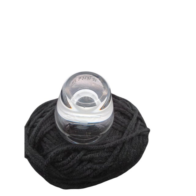 Orrefors Vintage Swedish Glass Art Vase Etched Oŕrefors For Sale - Image 4 of 5