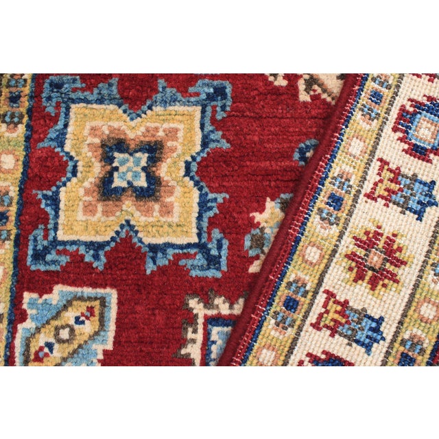 Southwestern Kazak Red/Beige Wool Rug - 2'9''x4'2'' For Sale - Image 10 of 10