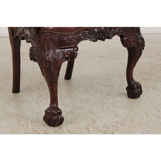 Set of 4 Maitland Smith Georgian Mahogany Armchairs For Sale - Image 13 of 17