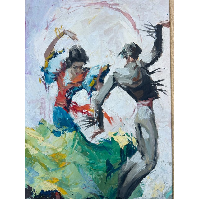 Vintage Original Painting of Flamenco Dancers by Alberto Ruiz Vela For Sale In Philadelphia - Image 6 of 8