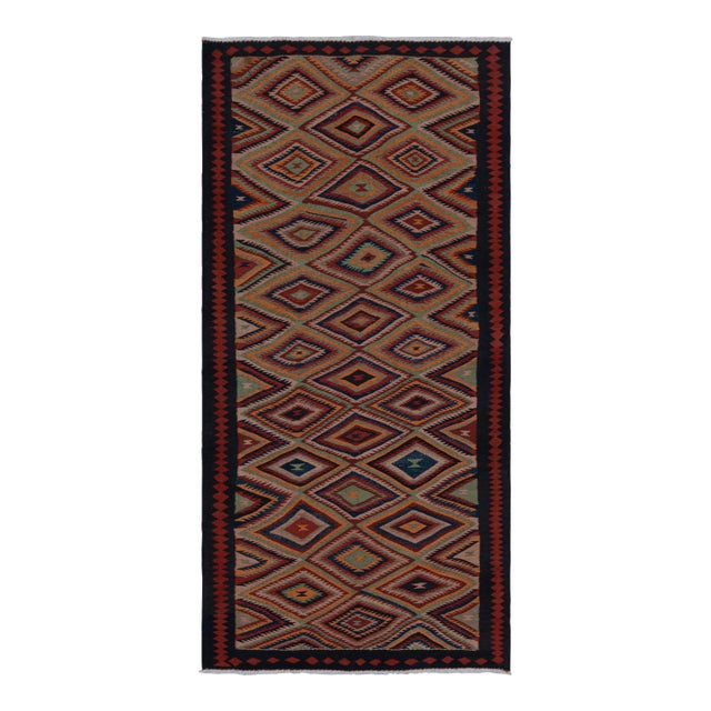 1950s Vintage Afghan Tribal Kilim With Geometric Patterns For Sale