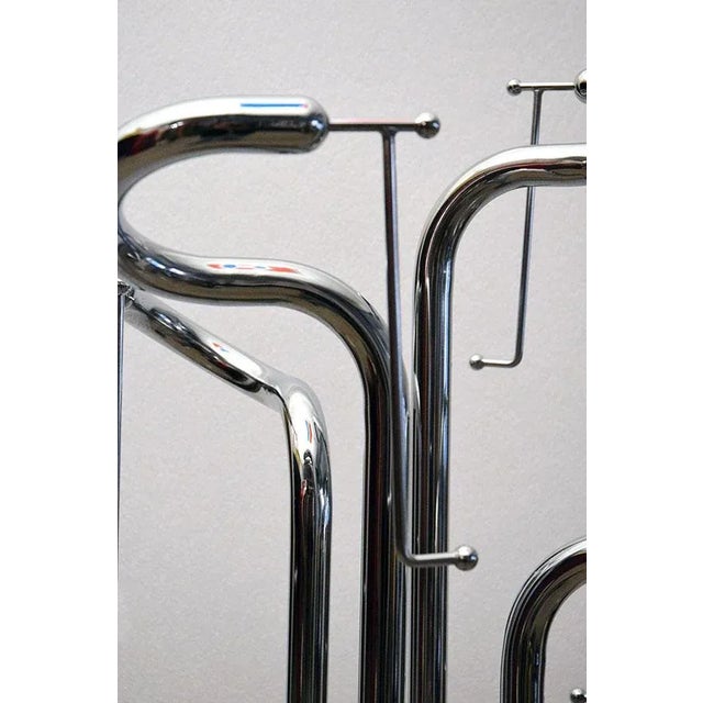 Metal Sculpture Coat Hanger in Chromed Steel, 1970s For Sale - Image 7 of 10
