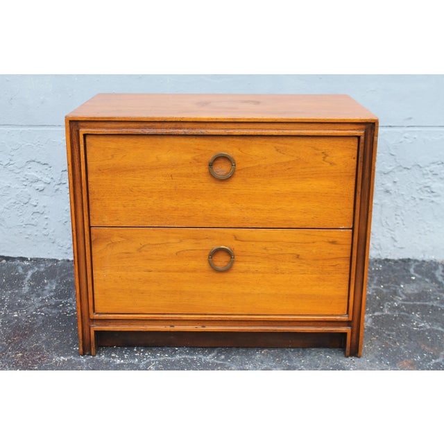 Lights 1970's Medium Toned Modern Nightstands a - Pair For Sale - Image 7 of 11