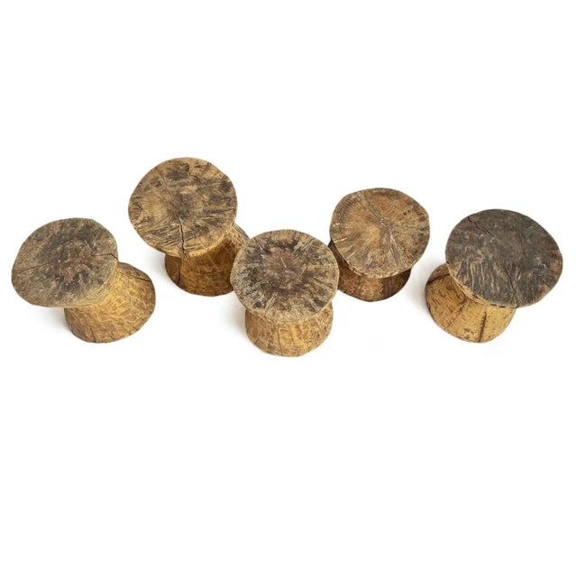 2020s Wood Hourglass Rustic Side Table For Sale - Image 5 of 6