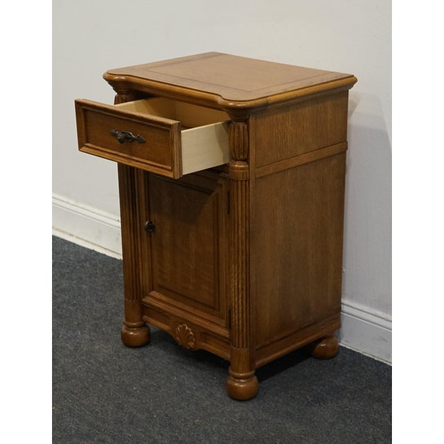 Wood Stanley Furniture Quarter Sawn Oak Victorian Inspired 22" Cabinet Nightstand 502-13-81 For Sale - Image 7 of 13