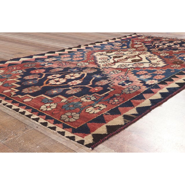 Textile Antique Persian Shiraz Rug - 04'11 X 09'00 For Sale - Image 7 of 9