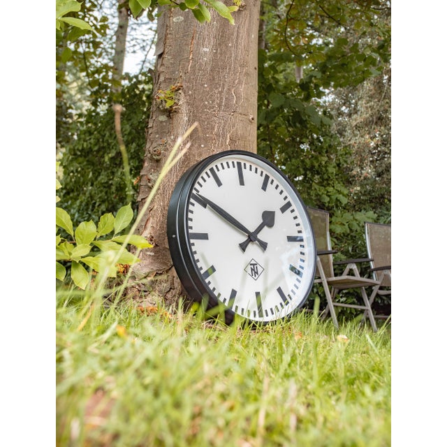 Large Station Wall Clock from Telenorma, Germany, 1950s For Sale - Image 11 of 15