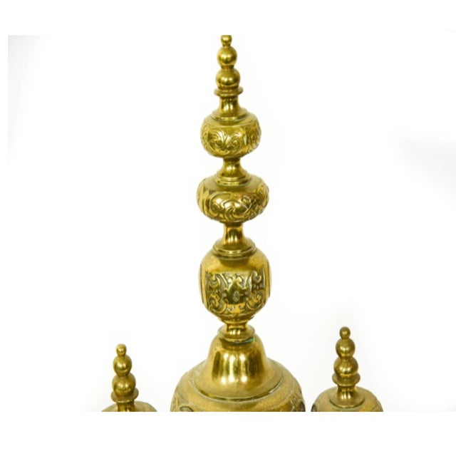 French Antique Louis XV Style Gilt Bronze Chenets- a Pair For Sale - Image 3 of 7