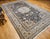 1900 - 1909 Vintage Persian Nain Area Rug, Hand-Knotted Wool & Silk, Floral Pattern, 9x13, Navy & Ivory For Sale - Image 5 of 18