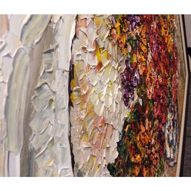 Impressionist Maya Eventov "Untitled" Original Acrylic on Canvas Flowers H.Signed Me040908-12 For Sale - Image 3 of 5