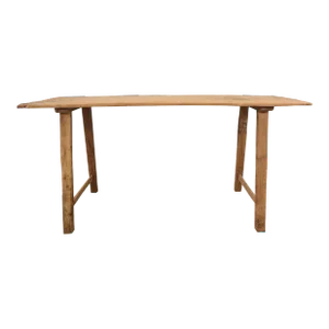 Mid-Century Vintage Weathered Natural Teak Wood Console Table