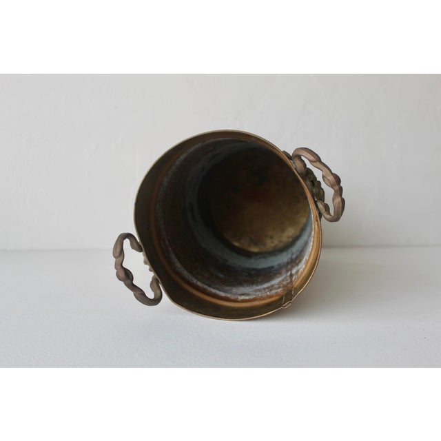 English Style Hammered Brass Umbrella Ornate Stand Handles Vintage Mid Century For Sale - Image 10 of 16