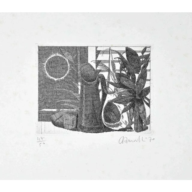 Etching, realized in 1970. Image Dimensions : 12.5x16 cm Cat. Battisti n. 67. Edition of 50. This piece is attributed to...